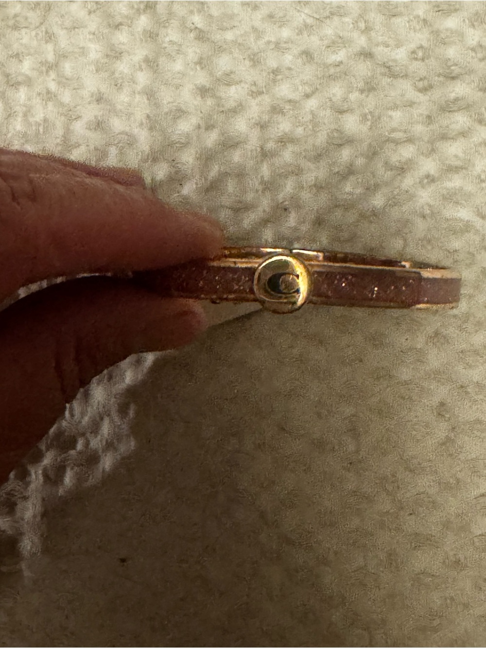 Coach Gold-Tone Pink Glitter C Initial Bangle Bracelet F39599 - Picture 10 of 15
